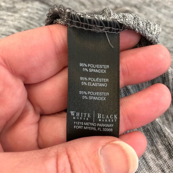 WHBM gray silver metallic v neck layered tunic top size Extra Small XS - Picture 9 of 16